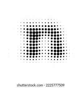 Halftone n lowercase. Pop art style. Halftone dotted backdrop. Design for web banners, wallpaper,sites vector illustration. Alphabet Halftone.