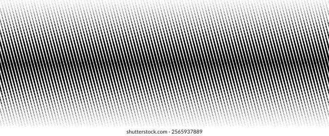 Halftone noise texture: black and white dotted horizontal gradient for grunge pop art and comic wallpaper