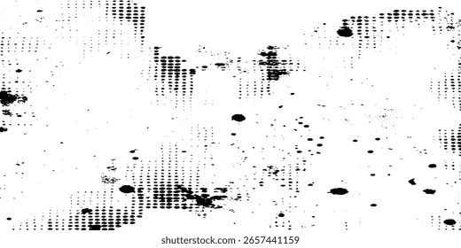 Elementos de vetor de textura de ruído de meio-tom no padrão pontilhado de fundo transparente padrão de impressão abstrato de desvanecimento retro cômico. Pontos gastos, irregulares e ruído espalhado criam uma sobreposição lo-fi, vintage,
