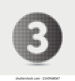 Halftone Number 3 Dotted Number Three Stock Vector (Royalty Free ...