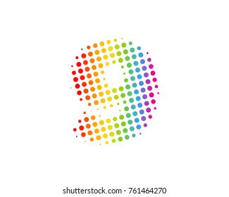 Halftone Number 9 Icon Logo Design Element