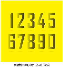 Halftone number alphabet  font style. Vector illustration.