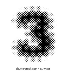 halftone number (vector) - part of a full set