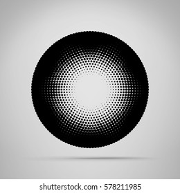 Halftone object . Abstract shape consist of dots . Vector illustration .