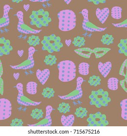 Halftone  objects pattern . Hand drawn.