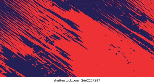 Meio-tom no fundo azul. Pontos vetoriais brilho ou meio-tom brilho textura padrão Pop Art Estilo Fundo. vetor grunge artes vermelho grunge
