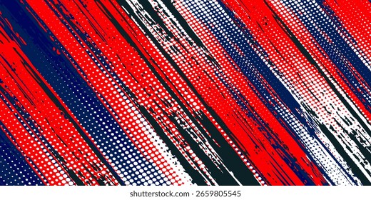 Medio tono sobre fondo blanco azul marino. Vector grunge brillo naranja o semitono brillo patrón textura moderno buen abstracto