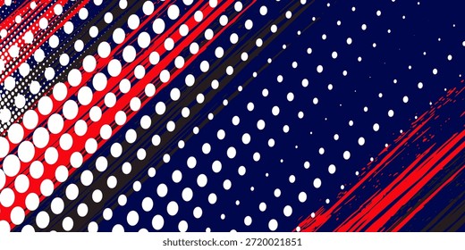 Medio tono sobre fondo blanco azul marino. Vector grunge brillo naranja o semitono brillo patrón textura Plantilla moderno buen estilo de movimiento