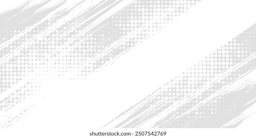 Medio tono sobre fondo blanco. Vector puntos brillo o semitono brillo patrón textura Pop Estilo de arte Fondo moderno grunge gris artes puntos sport