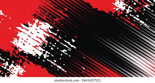 halftone on white and red background. Vector dots glitter or halftone glitter pattern texture Pop Art Style Background. vector grunge arts red grunge