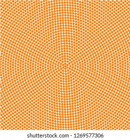 Halftone of orange halftone dots on a white background