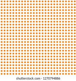 Halftone of orange halftone dots on a white background