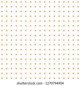 Halftone of orange halftone dots on a white background
