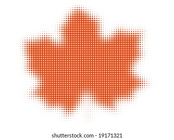 halftonorangefarbenes Blatt einzeln auf Weiß