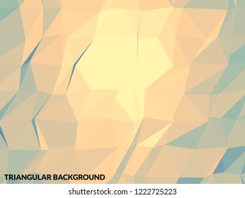 Halftone Orange Polygonal Mosaic Background. Low Poly Style Vector illustration. Business Design Template. Triangular Trendy Texture. Original Geometric Backdrop