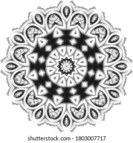 Ornamento semitónico, patrón monocromo. Estilo vintage del dibujo. Textura gruesa. Dibujo vintage festivo. Resumen de antecedentes artísticos. Patrón simétrico moderno. Fondo de arte festivo. Elemento vector creativo