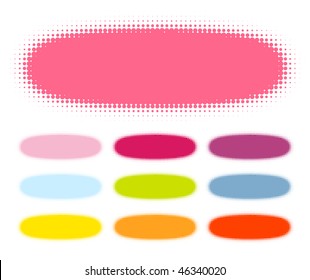 Halftone Oval Vector Set