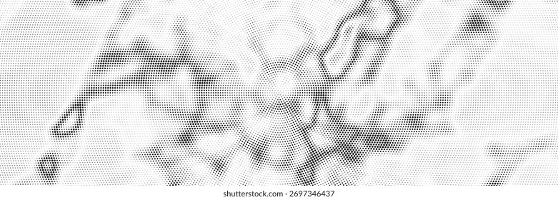 Sobreposição de meio-tom semelhante à textura de madeira. Ponto preto, fundo branco. Banner de vetor para design 