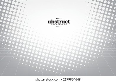 halftone particle dots in grey and white science theme background can use for poster advertisement brochure template product presentation pakage design food and beverage label vector  eps.