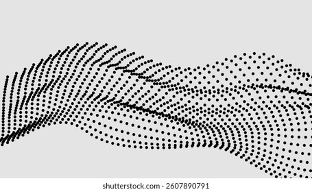 Halftone particle field with symmetrical dot lines