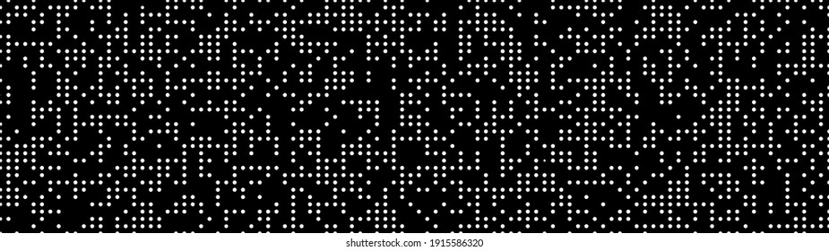 Halftone. Pattern. Abstract dotted background. Texture of white dots. Matrix code. Monochrome gradient background. Vector illustration.