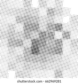 Halftone pattern background. Halftone dots on white background. Screen print texture. Monochrome geometric texture with dots of different sizes