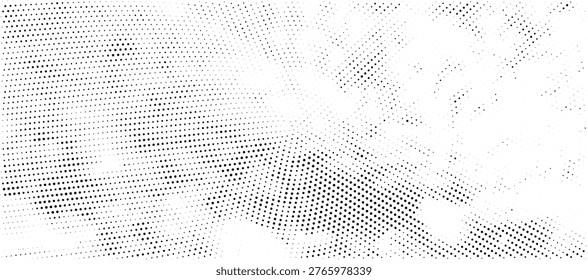Halftone pattern background. Grain texture polka dots on white background. Grunge broken Dot art manga pattern. Rough Circle round halftone pattern texture. 