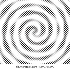 Halftone pattern background with radial effect, round spot shapes, vintage or retro graphic with place for your text. Halftone digital effect.