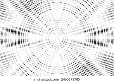 Halftone pattern background with radial effect, round spot shapes, vintage or retro graphic with place for your text. Halftone digital effect.