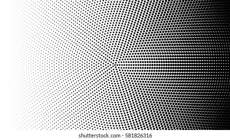 Halftone Pattern Background With Radial Effect, Round Spot Shapes, Vintage Or Retro Graphic With Place For Your Text. Halftone Digital Effect.