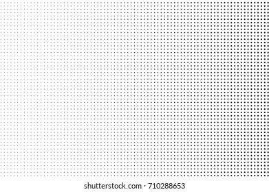 Halftone pattern with black dot on transparent overlay. Monochrome dotted vector illustration. Black and white halftone overlay. Pop art or cartoon effect. Sided dotted pattern. Pale dotted texture