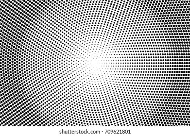 Halftone pattern with black dots on transparent overlay. Monochrome dotted vector illustration. Halftone overlay for vintage comic effect. Round dotted pattern. Dark dotted gradient. Grunge texture