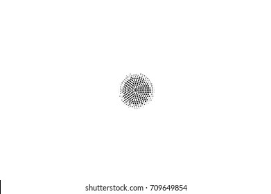 Halftone pattern with black dots on transparent overlay. Monochrome dotted vector illustration. Halftone overlay. Vintage cartoon effect. Round dotted pattern. Centered dotted texture on empty space
