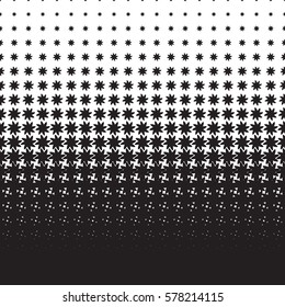 Halftone pattern of black elements on a white background

