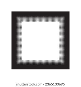 Halftone pattern with black polka dots Abstract halftone background Minimalism Frame isolated on white Modern texture for postcards posters web and other design tasks  Vector illustration EPS 10