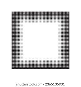 Halftone pattern with black polka dots Abstract halftone background Minimalism Frame isolated on white Modern texture for postcards posters web and other design tasks  Vector illustration