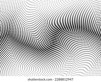 Halftone pattern. Black and white background
