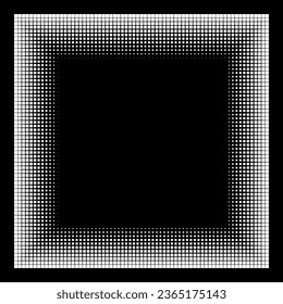 Halftone pattern black and white background with frame Abstract halftone background Minimalism Modern texture for postcards posters web and other design tasks  Vector illustration