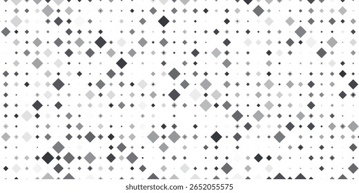 Halftone pattern. Black and white halftone rhomboid gradient. Geometric diamond halftone. Transparent background.
