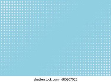 Halftone pattern. Comic background. Dotted retro backdrop with circles, dots. Design element for web banners, posters, cards, wallpapers, sites. Pop art style. Vector illustration. Blue color
