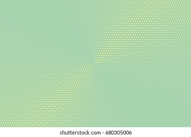 Halftone pattern. Comic background. Dotted retro backdrop with circles, dots. Design element for web banners, posters, cards, wallpapers, sites. Pop art style. Vector illustration. Mint, yellow color