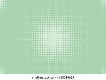 Halftone pattern. Comic background. Dotted retro backdrop with circles, dots. Design element for web banners, posters, cards, wallpapers, sites. Pop art style. Vector illustration. Green color
