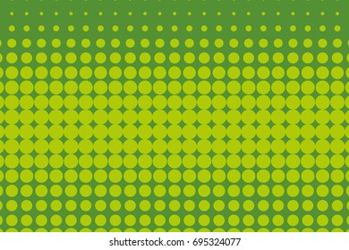 Halftone pattern. Comic background. Dotted retro backdrop with circles, dots. Design element for web banners, posters, cards, wallpapers, sites. Pop art style. Vector illustration. Green color
