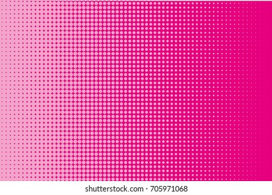 Halftone pattern. Comic background. Dotted retro backdrop with circles, dots. Design element for web banners, posters, cards, wallpapers, sites. Pop art style. Vector illustration. Pink color

