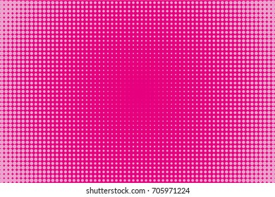 Halftone pattern. Comic background. Dotted retro backdrop with circles, dots. Design element for web banners, posters, cards, wallpapers, sites. Pop art style. Vector illustration. Pink color
