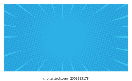Halftone pattern. comic cartoon abstract scene background. blue background. vector illustration