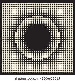 halftone pattern to draw an eye to the negative space in the center 