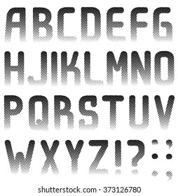 Halftone Pattern Font Complete Alphabet. Part 1/2