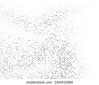 Halftone pattern. Futuristic panel. Grunge dotted backdrop with circles, dots, point of large and small scale. Design element for web banners, posters, cards, wallpapers, sites. Black and white color