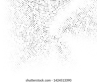 Halftone pattern. Futuristic panel. Grunge dotted backdrop with circles, dots, point of large and small scale. Design element for web banners, posters, cards, wallpapers, sites. Black and white color